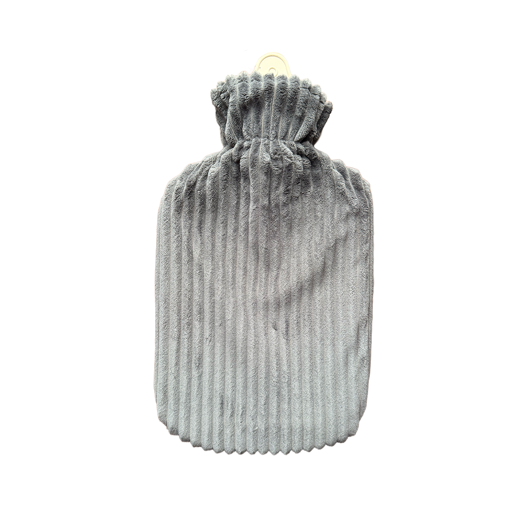 Hot Water Bottle & Cover - Charcoal Rib - The Grain Shop