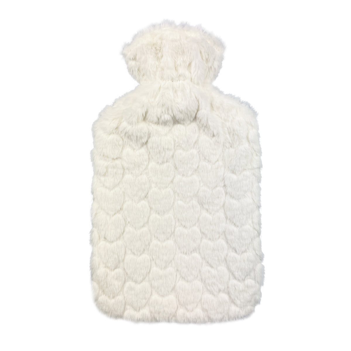 Hot Water Bottle & Cover - Cream Heart Plush - The Grain Shop