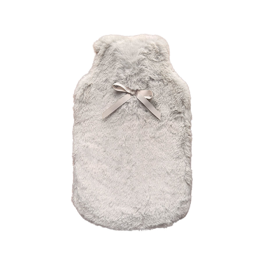 Hot Water Bottle & Cover - Grey Plush - The Grain Shop